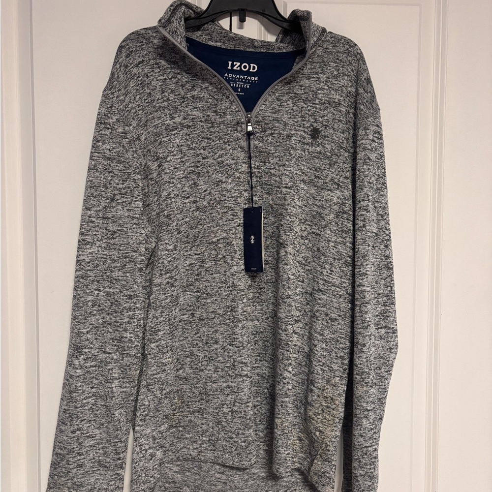 IZOD Men's Zip-Up Sweater in Heather Gray